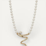 Natural Pearl Necklace + Earrings Set