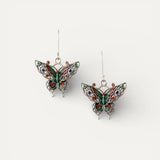 Vintage Colourful Butterfly Earrings