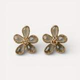 Spinning Cubic Zirconia and Wealth Flower Earrings