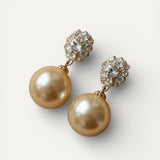 Cubic Zirconia and Pearl Earrings