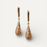 Gold Mandala Drop Earrings