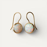 Vintage Gold Opal Stone Earrings
