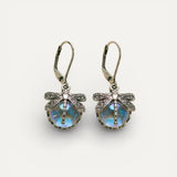 Antique Gold Dragonfly Sphere Earrings