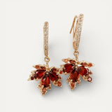Gold Leaf Cubic Zirconia Earrings