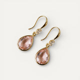 Vintage Pink Crystal Drop Earrings