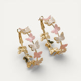 Vintage Butterfly Hoop Earrings