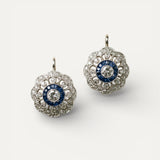 Blue Cubic Zirconia Mandala Earrings