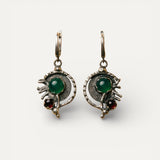 Silver Turquoise Crystal Earrings