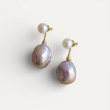 Elegant Purple Pearl Earrings