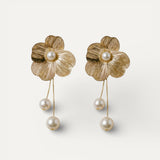 Bohemian Pearl and Petal Earrings