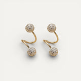 Double Spiral Sparkling Cubic Zirconia Earrings