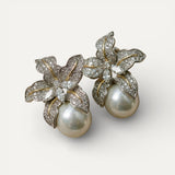 Elegant Floral Pearl Earrings