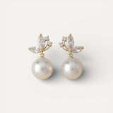 Exotic Gold Crystal and Pearl Earrings