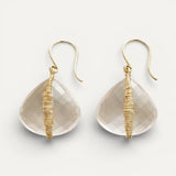 Handcrafted Gold White Crystal Earrings