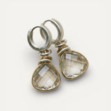 Vintage Gold White Glass Earrings
