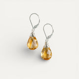 Vintage Yellow Crystal Drop Earrings
