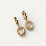 Vintage White Tulip Cubic Zirconia Earrings