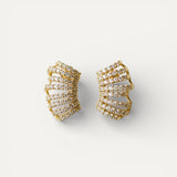 Gold Pearl Hoop Earrings