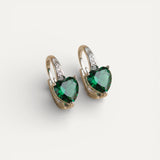 Emerald Heart Stone Earrings
