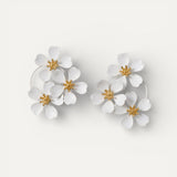 Vintage White Flower Earrings