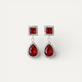 Red Drop Set – Choker and Drop Earrings