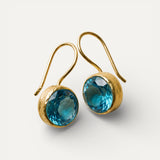Vintage Gold Blue Crystal Earrings