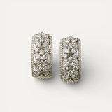 Rectangular Silver Sparkle Earrings