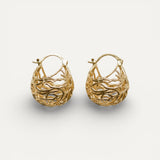 Vintage Gold Hollow Teardrop Earrings