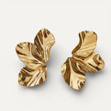 Gold 'Half Flower' Earrings