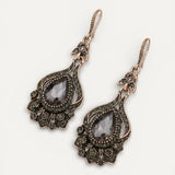 Elegant Black Crystal Mandala Earrings