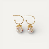 Vintage Gold Cherry Pearl Earrings