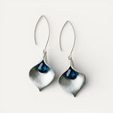 Silver Blue Lotus Earrings