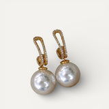 Elegant Pearl Cubic Zirconia Earrings