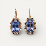 Vintage Earrings with Blue Cubic Zirconia