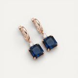 Elegant Dark Blue Cubic Crystal Earrings