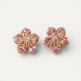 Silver Earrings with Multicoloured Cubic Zirconia