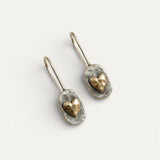 Vintage Silver Gold Heart Earrings