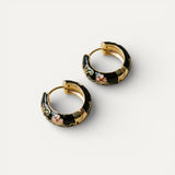 Luxury Black Floral Earrings