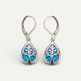 Tree of Life Earrings in Opal and Silver