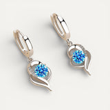 Silver and Zirconia Inlaid Floral Earrings