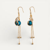 Festive Earrings with Blue Pearls
