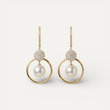 Luxury Earrings with Cultured Pearls and Zircons