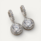 Round Moissanite Drop Earrings