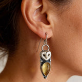 Boho Owl Drop Earrings
