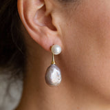 Elegant Purple Pearl Earrings