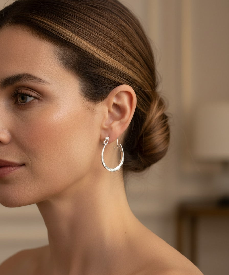 Vintage Silver Hoops