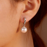 Cubic Zirconia Pearl Earrings