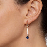 Gold Blue Crystal Drop Earrings