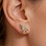 Sparkling Gold Unicorn Earrings