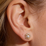 Elegant Sparkling Spiral Pearl Earrings